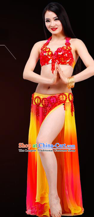 Indian Belly Dance Costumes Asian Oriental Dance Bra and Skirt Stage Performance Uniforms