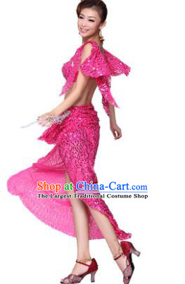 Asian Raks Sharki Dancewear Indian Oriental Dance Rosy Uniforms Belly Dance Performance Costumes