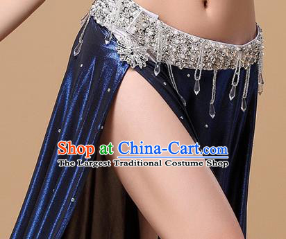 Indian Dance Performance Clothing Asian Belly Dance Training Bra and Royalblue Skirt Oriental Dance Uniforms