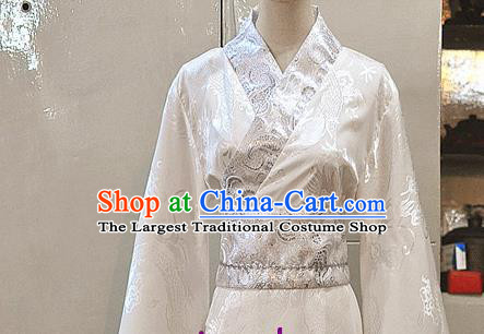 Chinese Drama Cosplay Prince White Apparels Jin Dynasty Noble Childe Garment Costumes Ancient Scholar Hanfu Clothing