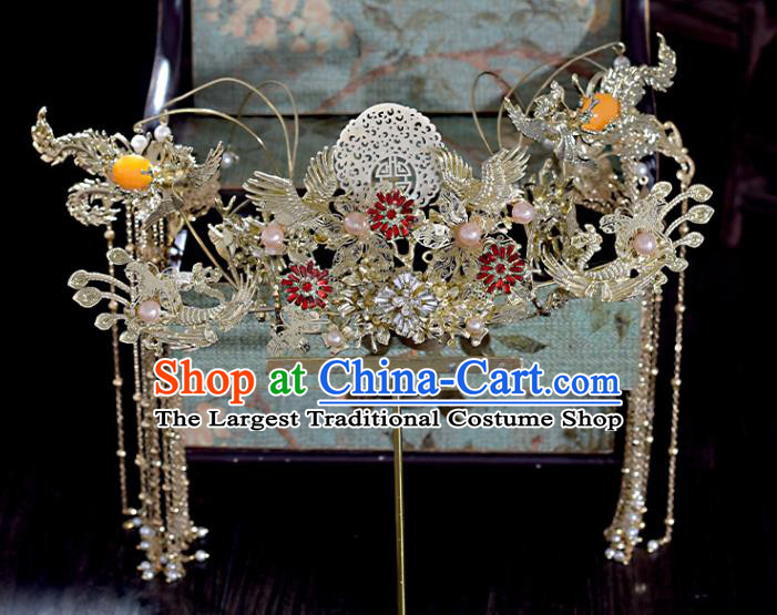 Chinese Bride Headdress Traditional Wedding Hair Crown Hair Accessories Classical Phoenix Coronet