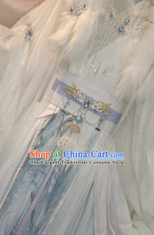 Chinese Ancient Prince Chu Wanning Clothing Cosplay Childe White Apparels Jin Dynasty Swordsman Garment Costumes