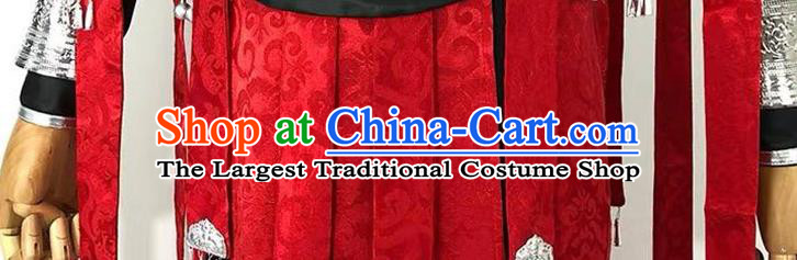 Chinese Tang Dynasty Swordsman Garment Costumes Ancient Knight Clothing Cosplay Chivalrous Male Red Apparels