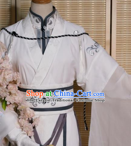Chinese Ming Dynasty Childe Clothing Cosplay Swordsman Xiao Xingchen Apparels Ancient Taoist Priest Garment Costumes