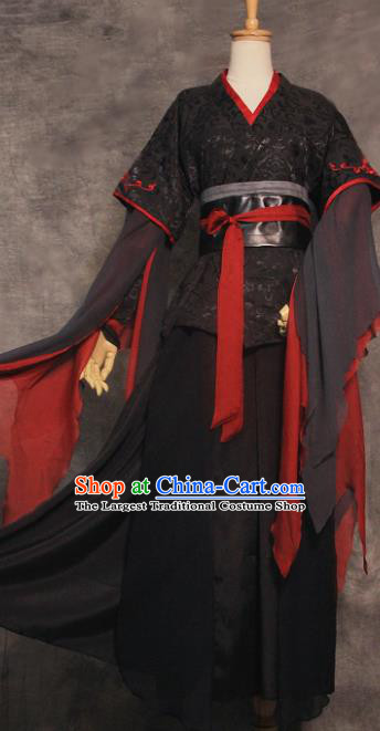 Chinese Jin Dynasty Young Childe Clothing Cosplay Swordsman Wei Wuxian Apparels Ancient Taoist Priest Garment Costumes