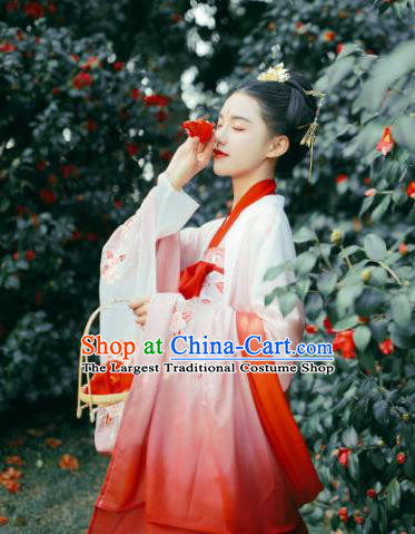 China Ancient Palace Beauty Hanfu Dress Traditional Tang Dynasty Noble Woman Garments Clothing