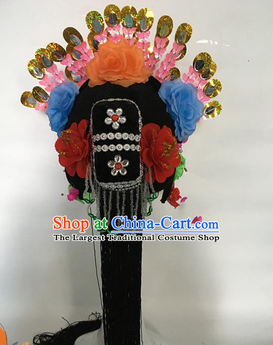 Chinese Classical Dance Headdress Traditional Peking Opera Diva Pearls Hair Crown Stage Performance Phoenix Coronet