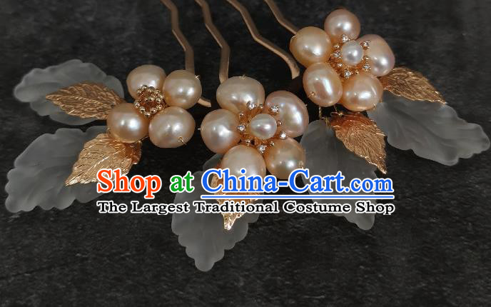 China Traditional Hanfu Hair Accessories Ancient Princess Hairpin Ming Dynasty Pearls Hair Comb