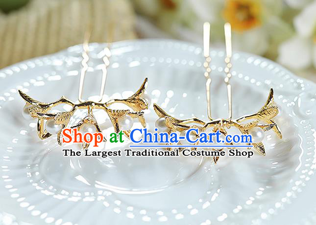 China Handmade Traditional Hanfu Golden Phoenix Coronet Ancient Princess Tassel Hairpin Tang Dynasty Hair Accessories Complete Set