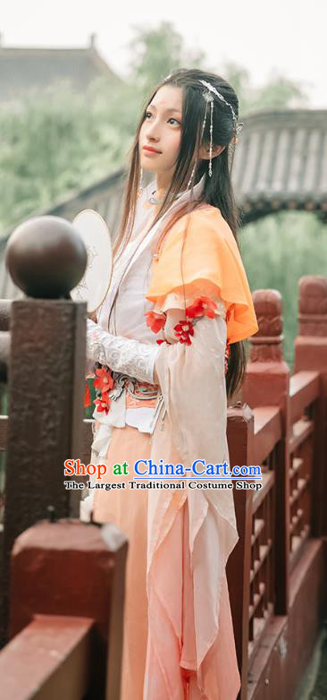 China Traditional Tang Dynasty Princess Hanfu Dress Cosplay Female Swordsman Fu Wanqing Clothing Ancient Fairy Garments