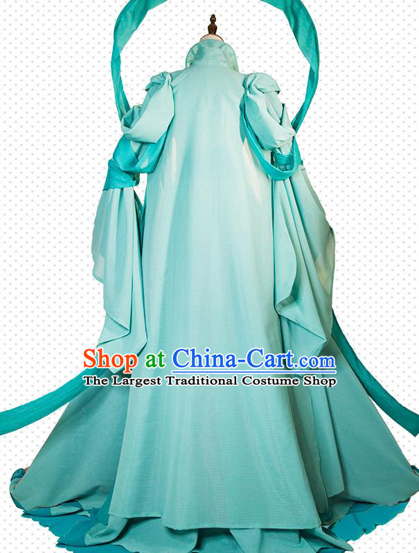 China Traditional Game Performance Green Hanfu Dress Cosplay Goddess Clothing Ancient Fairy Garments