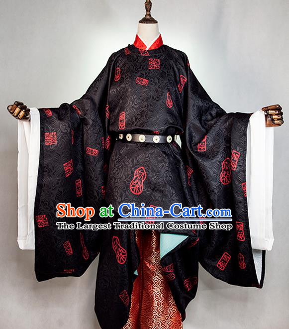 Chinese Ancient Young Swordsman Garment Costumes Cosplay Nobility Childe Clothing Traditional Tang Dynasty Scholar Round Collar Robe Apparels