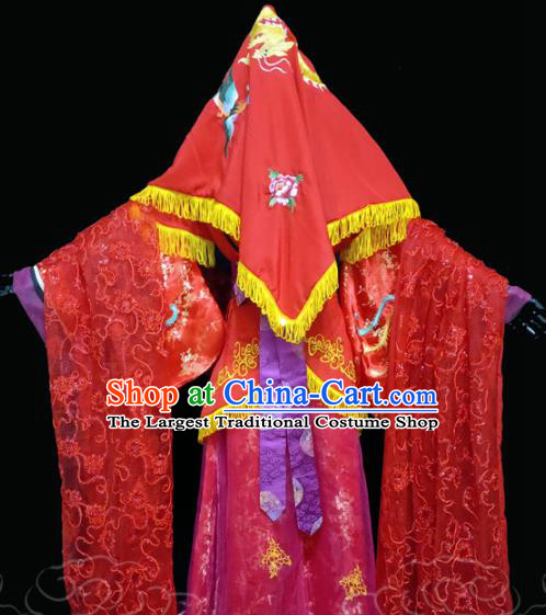 China Ancient Noble Lady Wedding Garments Traditional Tang Dynasty Princess Red Hanfu Dress Cosplay Drama Du Bingyan Clothing