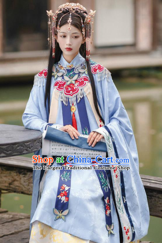 China Ming Dynasty Royal Princess Clothing Ancient Court Beauty Embroidered Dress Apparels Traditional Hanfu Garments for Women