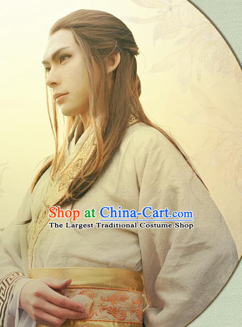 China Qin Dynasty Prince Garment Costumes Traditional Cosplay Swordsman Fu Su Hanfu Clothing Ancient Noble Childe Apparels