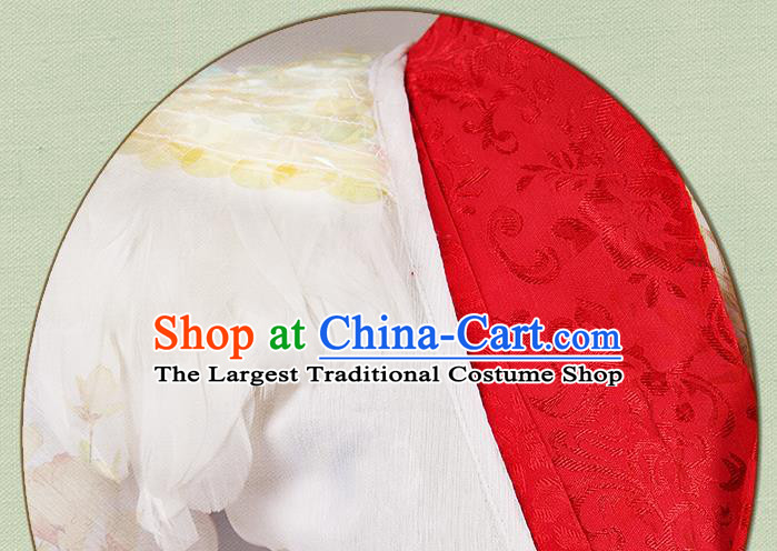 China Traditional Five Dynasties Princess White Hanfu Dress Cosplay Fairy Clothing Ancient Young Beauty Garments