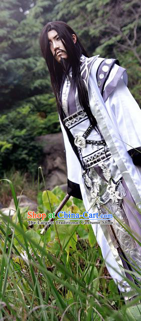 China Ancient Taoist Priest Apparels Qin Dynasty Warrior Garment Costumes Traditional Cosplay Swordsman Hanfu Clothing