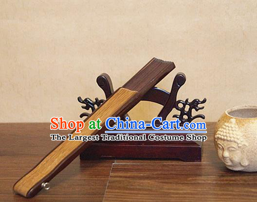 China Bamboo Fan Classical Brown Silk Accordion Handmade Fans Traditional Dance Folding Fan