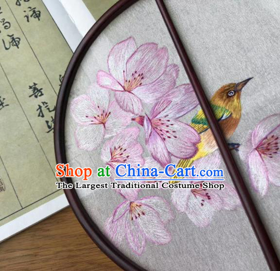 China Handmade Double Side Suzhou Embroidered Fan Traditional Silk Fans Cheongsam Dance Circular Fan Classical Palace Fan