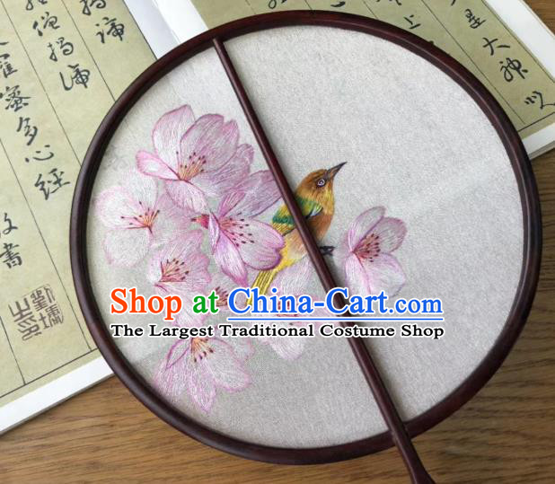 China Handmade Double Side Suzhou Embroidered Fan Traditional Silk Fans Cheongsam Dance Circular Fan Classical Palace Fan
