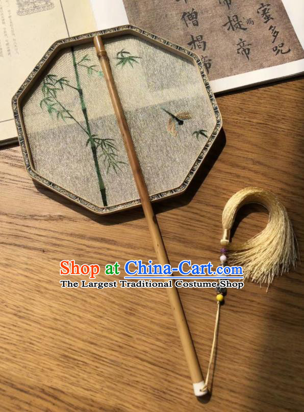 China Traditional Silk Fans Cheongsam Kesi Fan Classical Dance Palace Fan Handmade Double Side Suzhou Embroidered Bamboo Fan