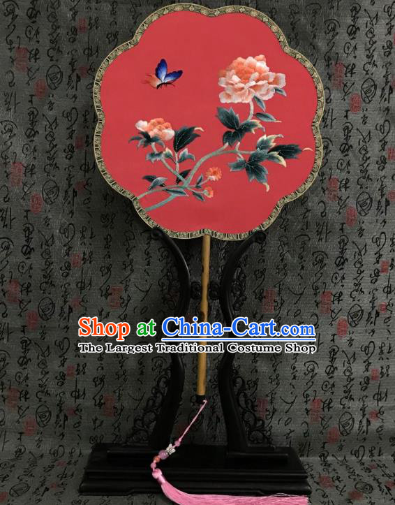 China Traditional Wedding Silk Fans Hanfu Dance Fan Classical Double Side Palace Fan Handmade Suzhou Embroidered Fan