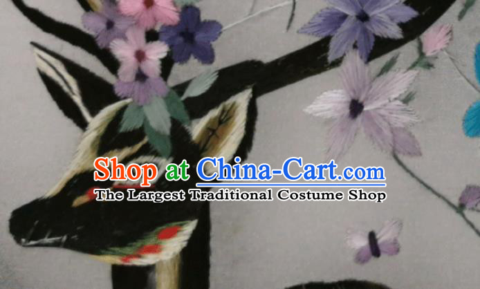 China Traditional Hanfu Fan Embroidered Palace Fan Handmade Double Side Silk Circular Fan Classical Court Fans