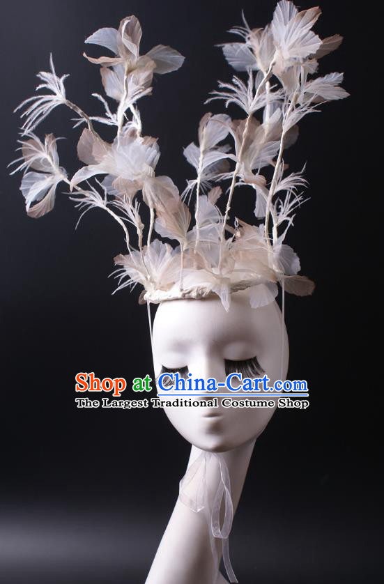 Top Rio Carnival Decorations Halloween Cosplay Hair Accessories Stage Show Silk Flowers Hair Crown Baroque Giant Headdress