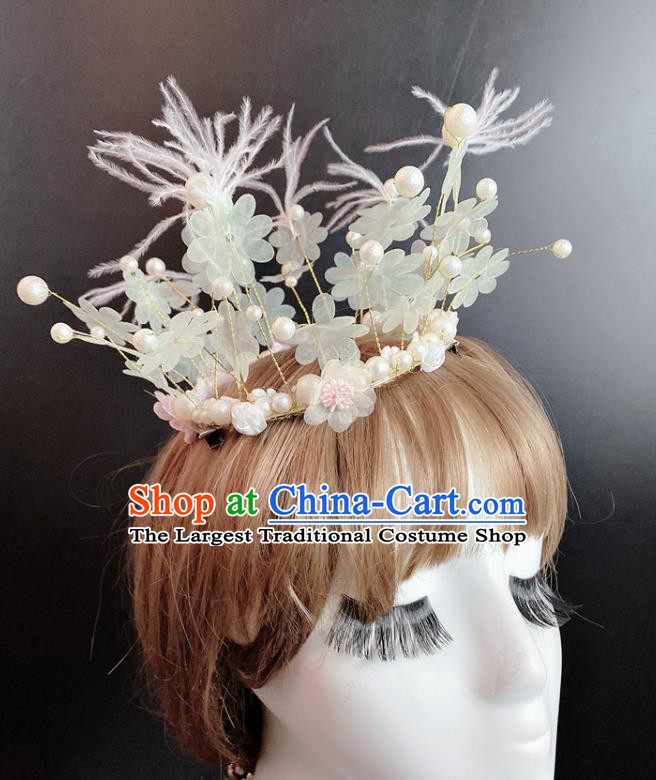 Top Baroque Princess Giant Headdress Rio Carnival Decorations Halloween Cosplay Hair Accessories Stage Show Pearls Royal Crown