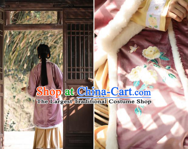 China Ancient Noble Infanta Dress Traditional Winter Hanfu Garments Song Dynasty Palace Princess Historical Clothing