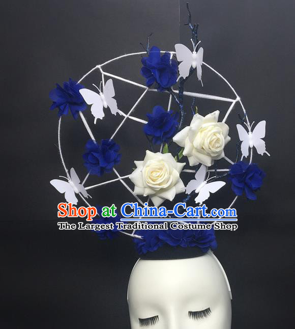 Top Cosplay Party Hair Accessories Bride Rose Royal Crown Halloween Fancy Ball Top Hat Baroque Headdress