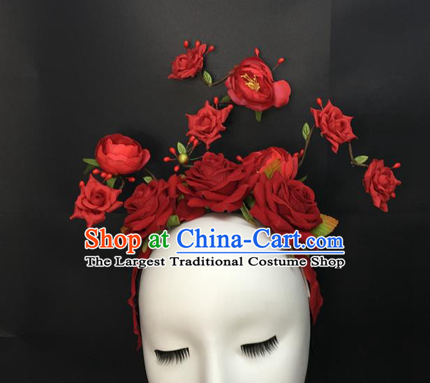 Top Catwalks Bride Royal Crown Halloween Fancy Ball Hair Clasp Gothic Headdress Cosplay Party Hair Accessories