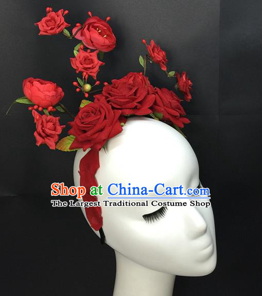 Top Catwalks Bride Royal Crown Halloween Fancy Ball Hair Clasp Gothic Headdress Cosplay Party Hair Accessories