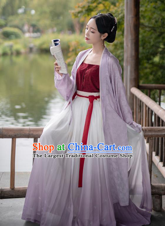 China Ancient Young Mistress Hanfu Dress Garment Costumes Traditional Song Dynasty Historical Clothing for Rich Woman