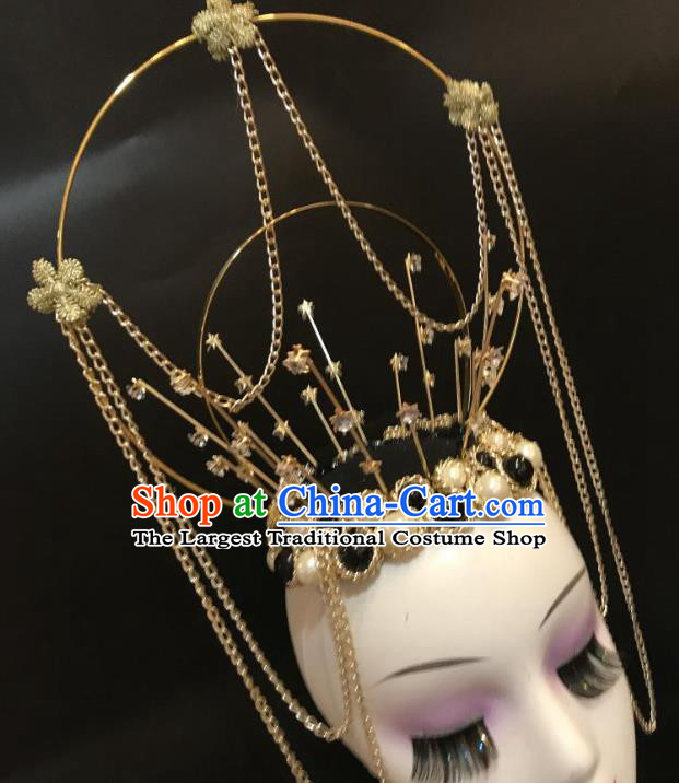 Top Carnival Parade Headdress Baroque Pearls Hair Clasp Cosplay Princess Hair Accessories Halloween Catwalks Royal Crown