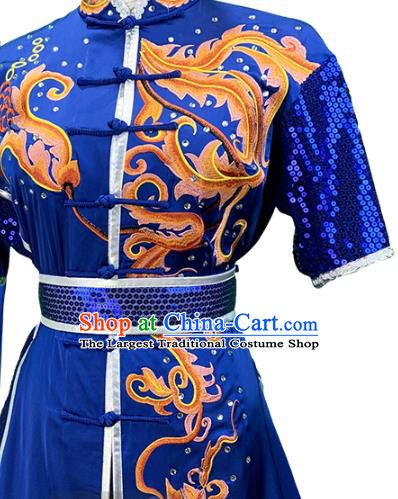 Chinese Kungfu Competition Clothing Kung Fu Training Garment Costumes Martial Arts Wushu Embroidered Red Sequins Outfits