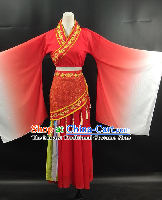 Top Chinese Woman Swords Dance Garment Costume Traditional Hanfu Dance Performance Clothing Classical Dance Rosy Dress