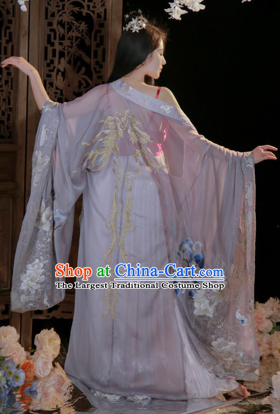 China Tang Dynasty Court Princess Historical Clothing Ancient Palace Beauty Embroidered Hanfu Dress Garments