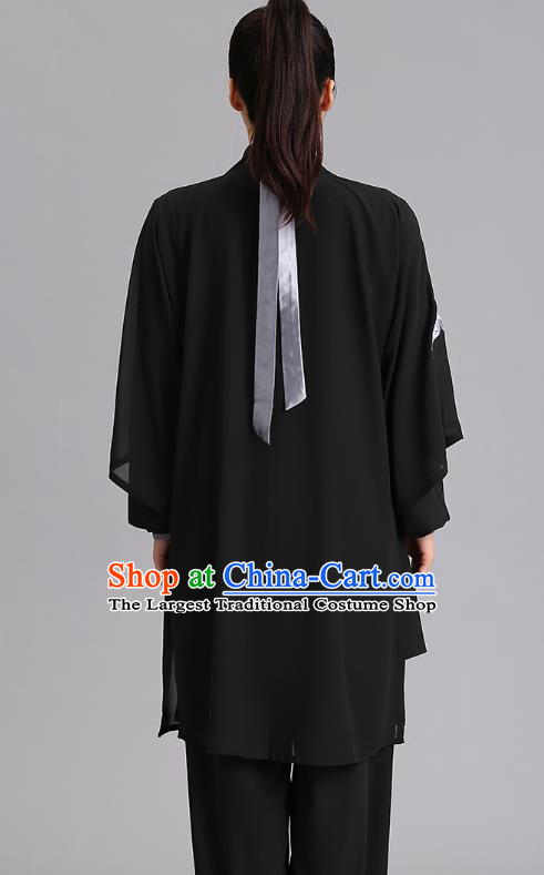 Chinese Kung Fu Tai Chi Training Clothing Martial Arts Embroidered Plum Garments Tai Ji Group Competition Black Outfits