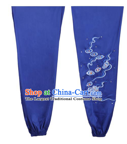 China Southern Boxing Garment Costumes Wushu Training Uniforms Martial Arts Clothing Kung Fu Embroidered Cloud Royalblue Suits