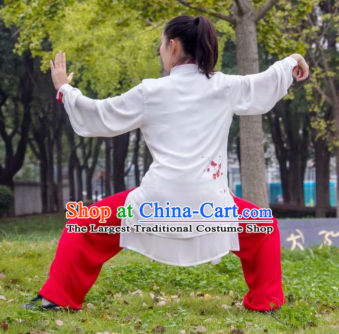 Chinese Tai Chi Sword Performance Suits Martial Arts Printing Plum Blossom Outfits Kung Fu Wushu Competition Clothing