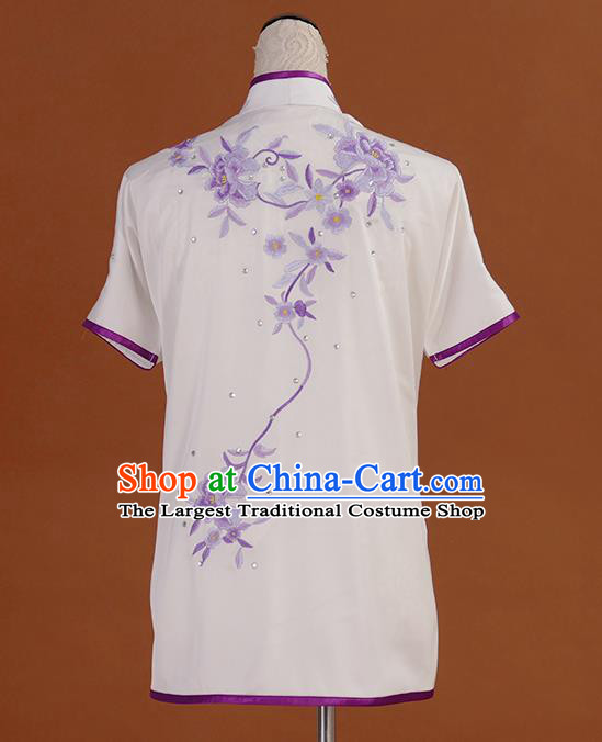 Chinese Kung Fu Tai Ji Training Clothing Wushu Performance Suits Martial Arts Competition Embroidered Wisteria Outfits