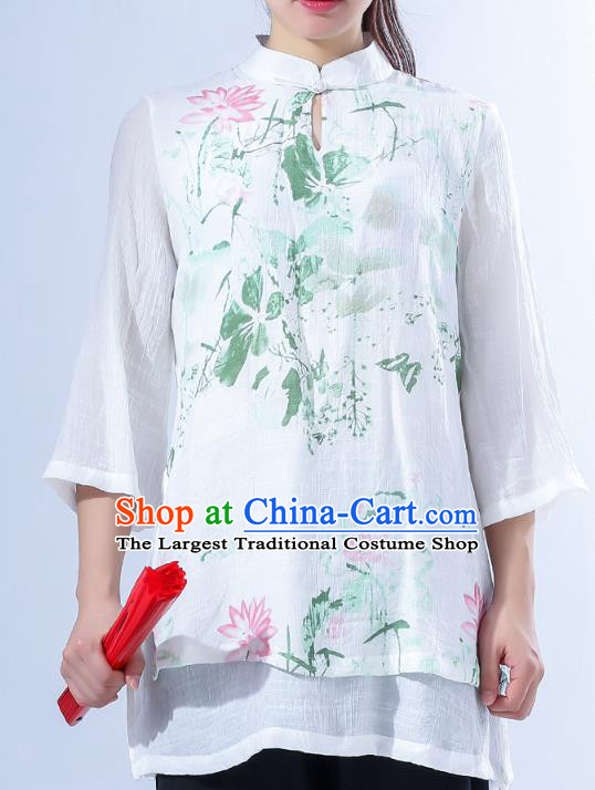 Chinese Kung Fu Competition Suits Martial Arts Outfits Tai Chi Clothing Performance Printing Lotus Garment