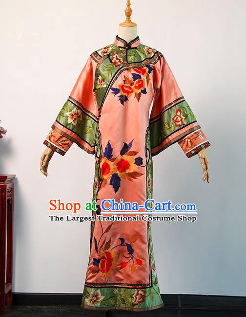China Traditional Qing Dynasty Manchu Woman Garment Drama Empresses in the Palace Zhen Huan Pink Dress Ancient Imperial Consort Clothing
