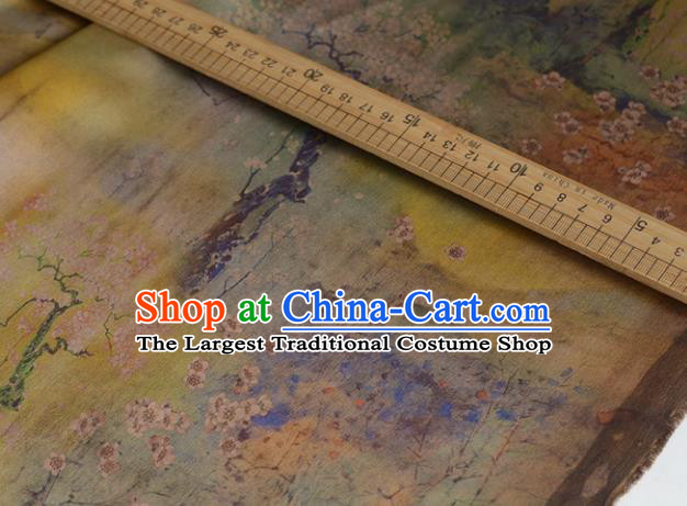 Chinese Ginger Gambiered Guangdong Gauze High Quality Cheongsam Cloth Classical Plum Blossom Pattern DIY Fabric Silk Fabric