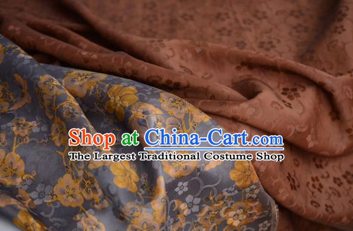 Chinese High Quality Cheongsam Cloth Classical Plum Pattern DIY Fabric Silk Fabric Blue Gambiered Guangdong Gauze