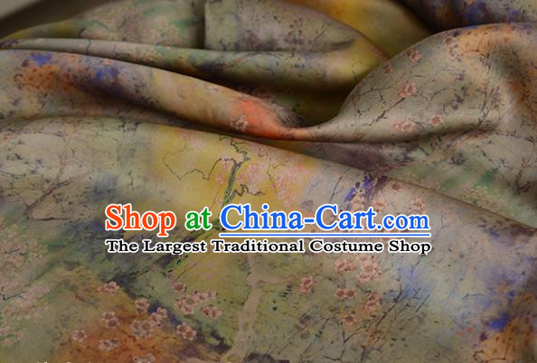 Chinese Ginger Gambiered Guangdong Gauze High Quality Cheongsam Cloth Classical Plum Blossom Pattern DIY Fabric Silk Fabric