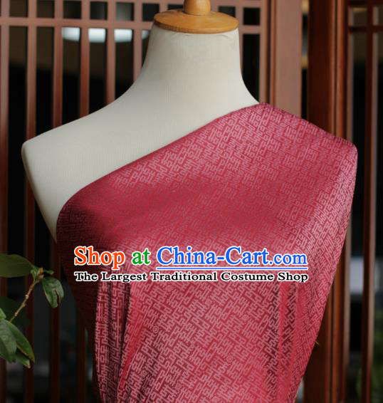 Chinese Red Tapestry Cloth Traditional Qipao Dress Jacquard Drapery Silk Fabric Classical Wedding Pattern Brocade