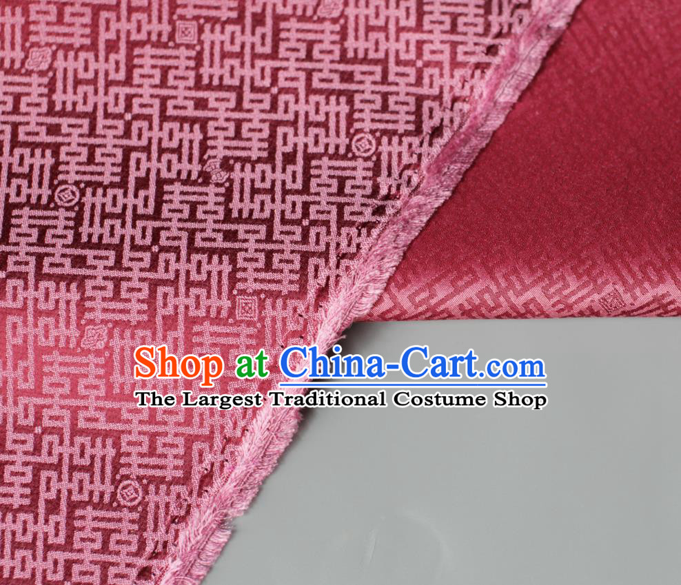 Chinese Red Tapestry Cloth Traditional Qipao Dress Jacquard Drapery Silk Fabric Classical Wedding Pattern Brocade
