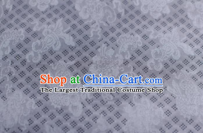 Chinese Traditional Qipao Dress Jacquard Drapery Silk Fabric Classical Eight Treasures Pattern Brocade Grey Tapestry Cloth